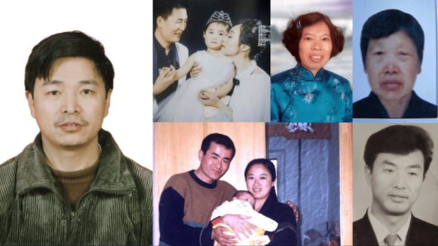 Praticanti i cui decessi sono stati segnalati nei mesi di aprile e maggio 2023 (da sinistra a destra, dall'alto in basso): Yang Lingfu, Wang Yudong e Zhu Xiumin, Xiang Huaixiang, Zhang Guiyun, Qu Hui e Liu Xinying, Wang Kui.